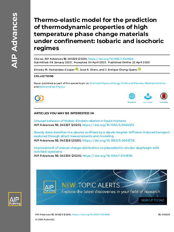 (PDF) Thermo-elastic model for the prediction of thermodynamic ...