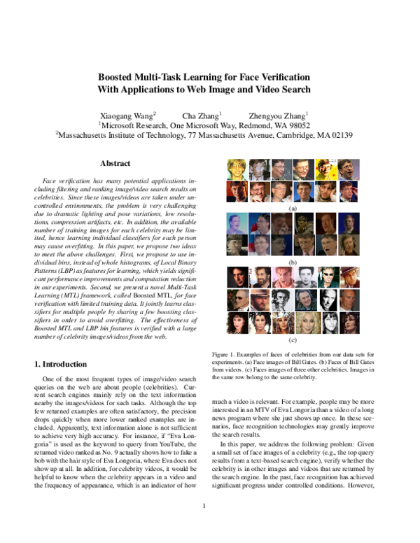 (PDF) Boosted multi-task learning for face verification with ...