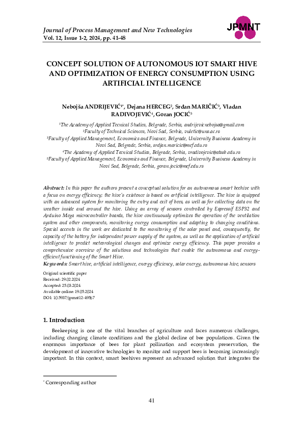 (PDF) Concept Solution of Autonomous Iot Smart Hive and Optimization of ...