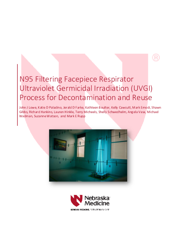(PDF) N95 Filtering Facepiece Respirator Ultraviolet Germicidal ...