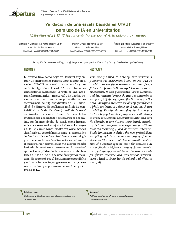 (PDF) Validation of a UTAUT-based scale for the use of AI in university ...