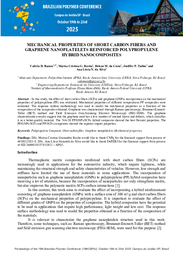 (PDF) MECHANICAL PROPERTIES OF SHORT CARBON FIBERS AND GRAPHENE ...