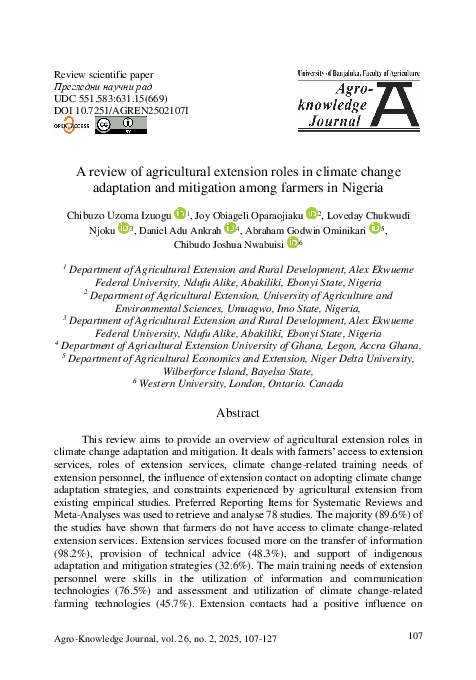 (PDF) A review of agricultural extension roles in climate change ...