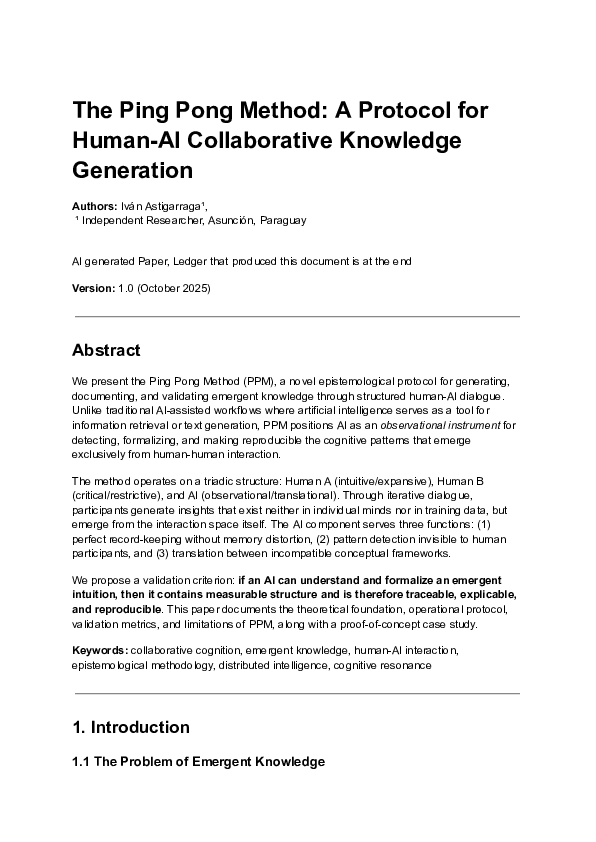 (PDF) The Ping Pong Method: A Protocol for Human-AI Collaborative ...