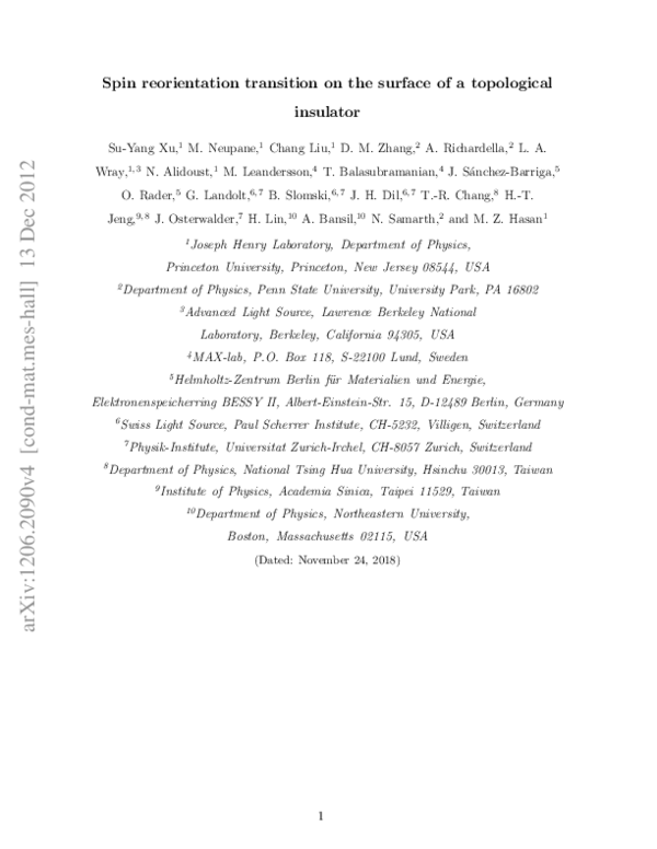 (PDF) Magnetically induced spin reorientation on the surface of a ...