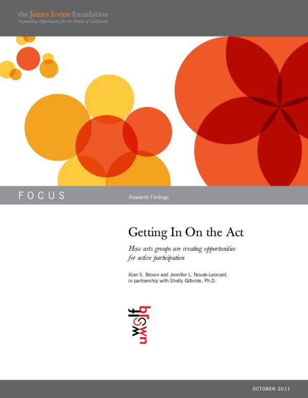 (PDF) Getting In On the Act: How Arts Groups Are Creating Opportunities ...