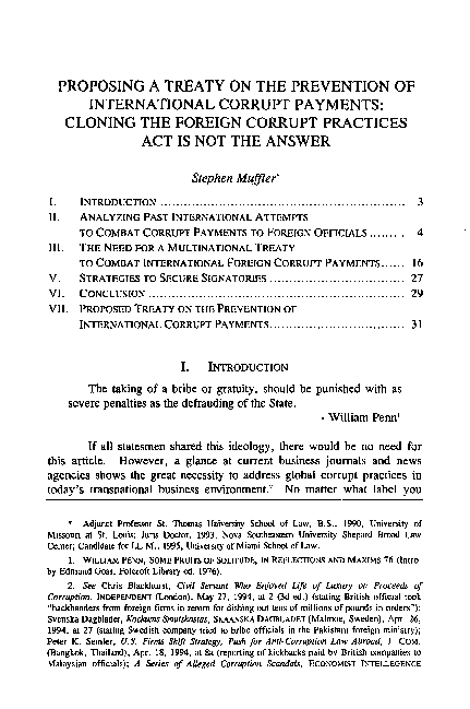 (PDF) Proposing a Treaty on the Prevention of International Corrupt ...