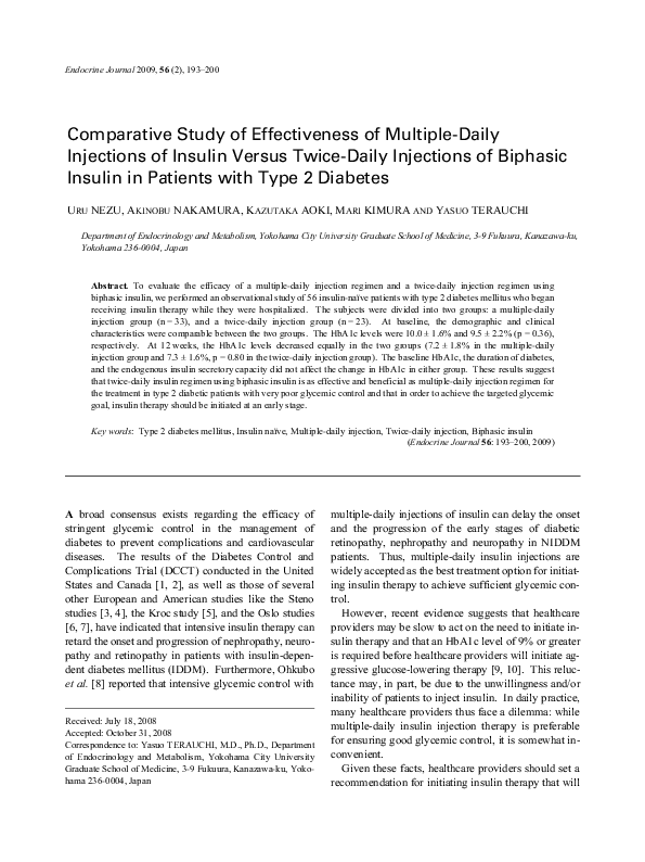 (PDF) Comparative Study of Effectiveness of Multiple-Daily Injections ...