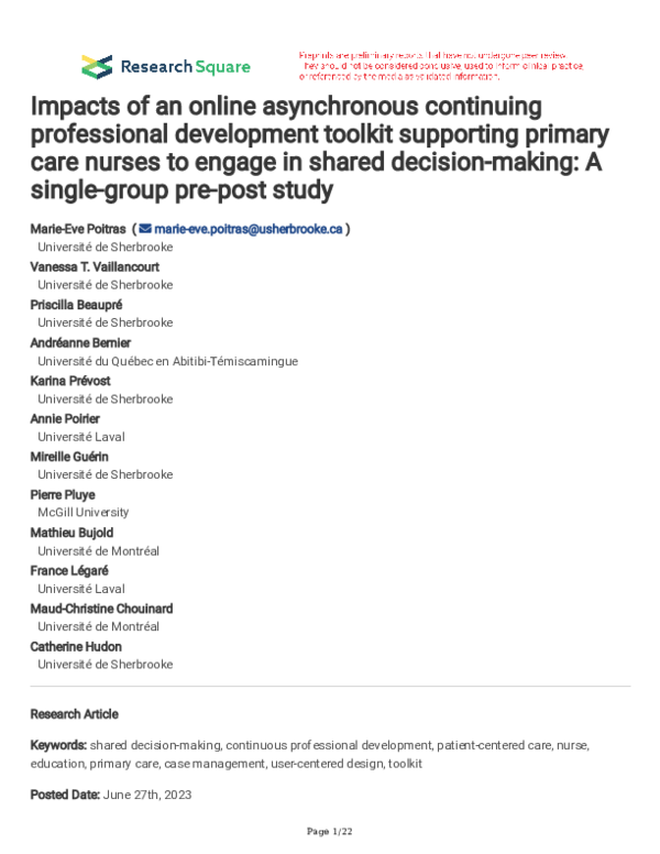 (PDF) Impacts of an online asynchronous continuing professional ...