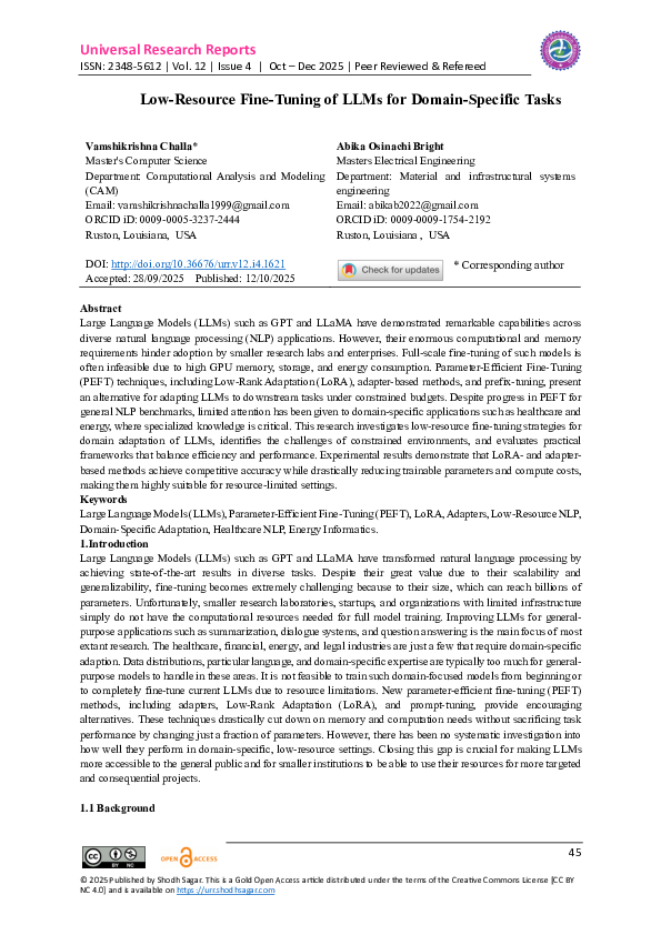(PDF) Low-Resource Fine-Tuning of LLMs for Domain-Specific Tasks