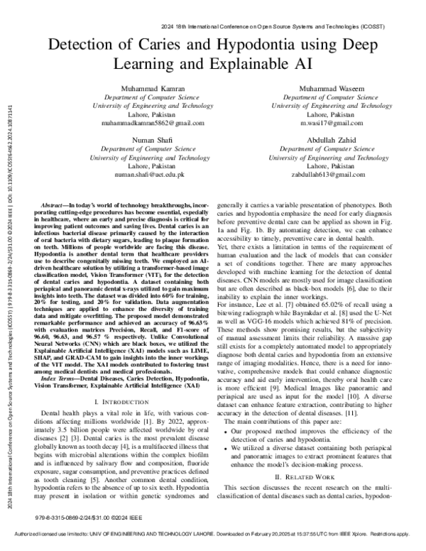 (PDF) Detection of Caries and Hypodontia using Deep Learning and ...