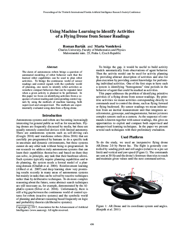 (PDF) Using Machine Learning to Identify Activities of a Flying Drone ...
