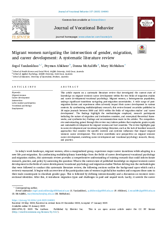 (PDF) Migrant women navigating the intersection of gender, migration ...