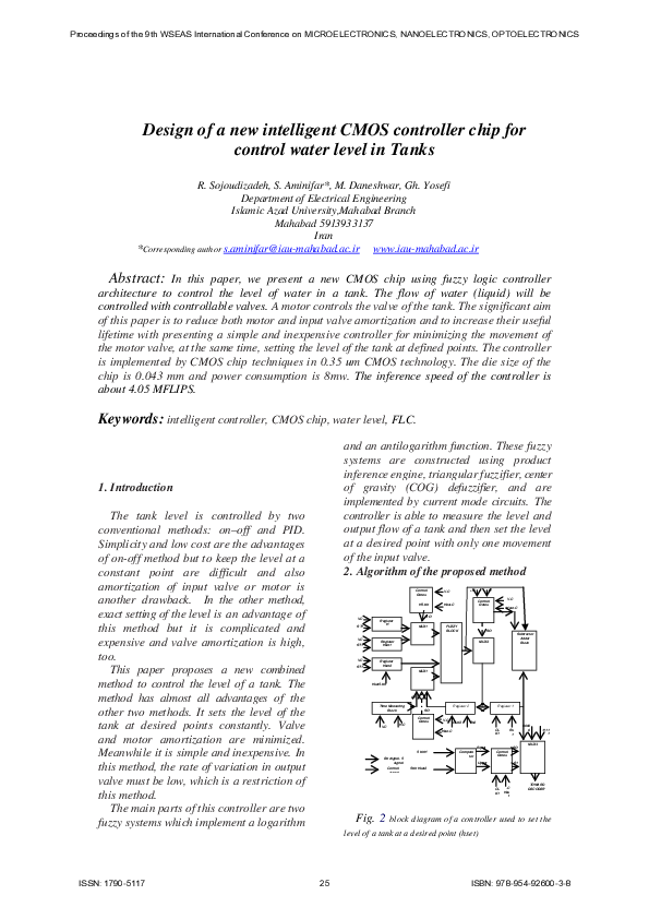 (PDF) Design of a new intelligent CMOS controller chip for control ...