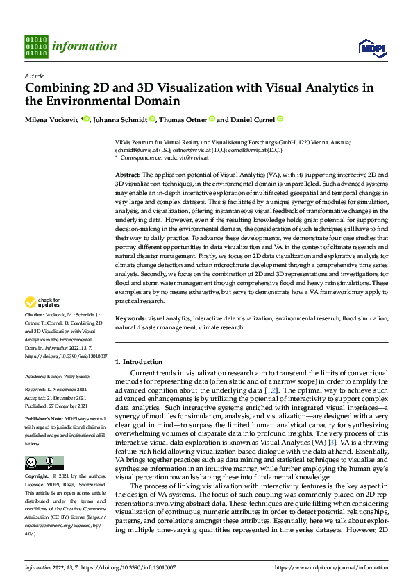 (PDF) Combining 2D and 3D Visualization with Visual Analytics in the ...