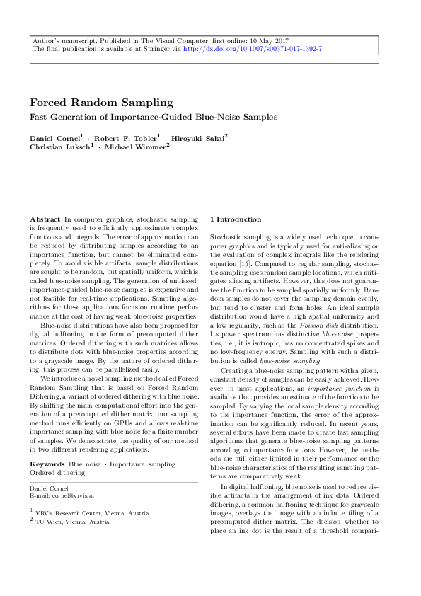 (PDF) Forced Random Sampling: fast generation of importance-guided blue ...