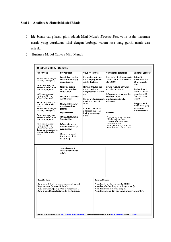 (PDF) Suci Rahmawati C KWH Seta Analisis & Sintesis Model Bisnis