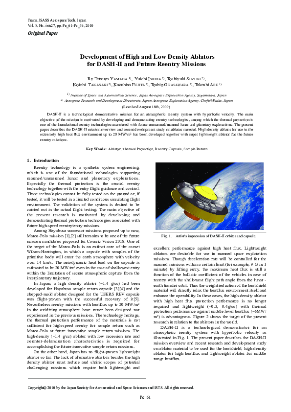 (PDF) Development of High and Low Density Ablators for DASH-II and ...