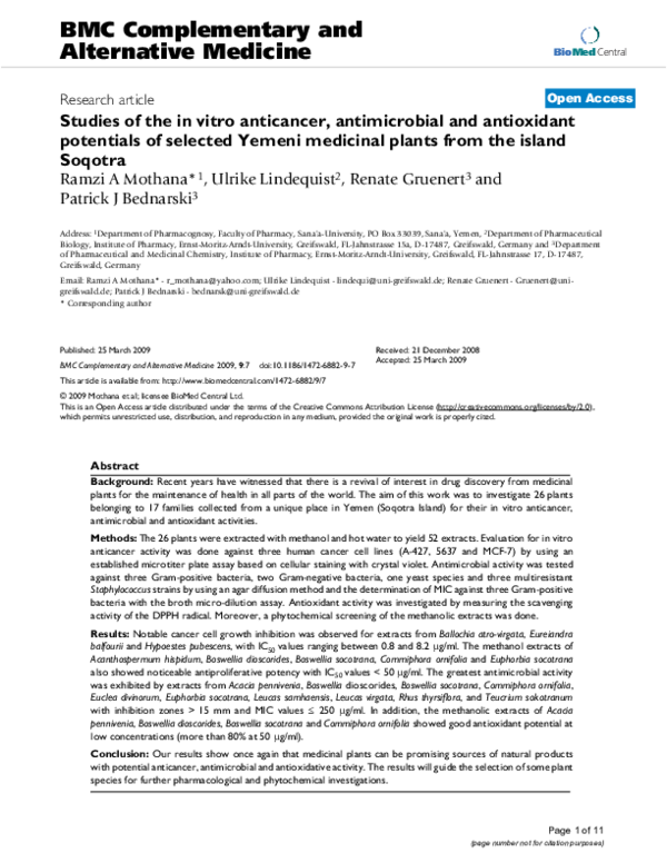 (PDF) Studies of the in vitro anticancer, antimicrobial and antioxidant ...