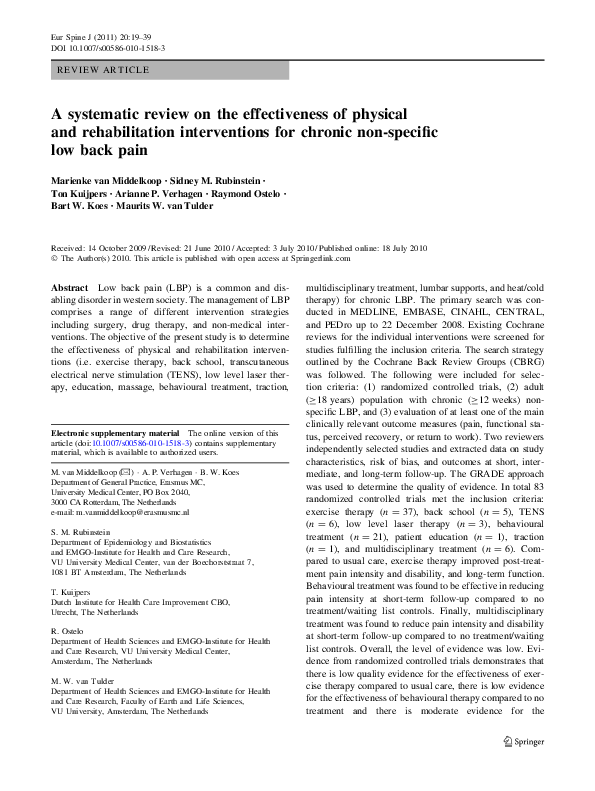 (PDF) A systematic review on the effectiveness of physical and ...
