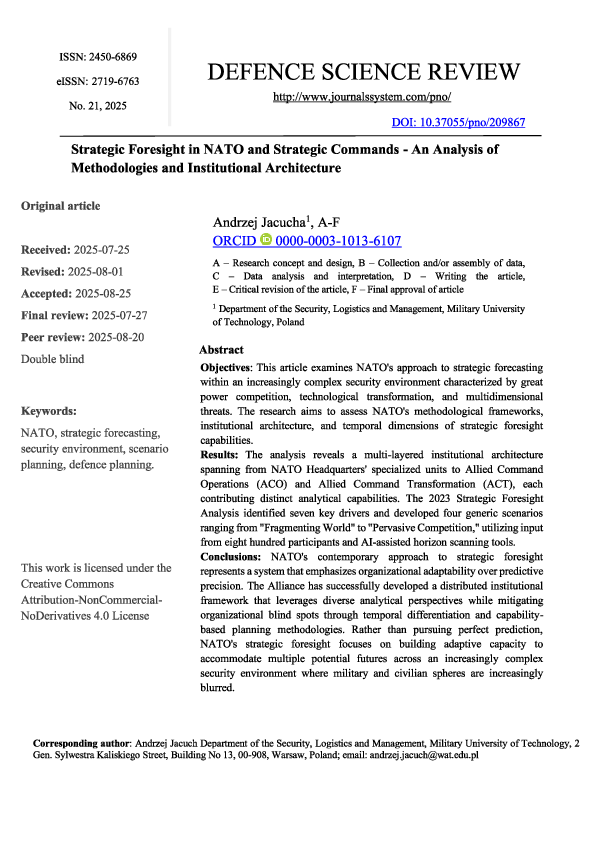 (PDF) Strategic Foresight in NATO and Strategic Commands - An Analysis ...