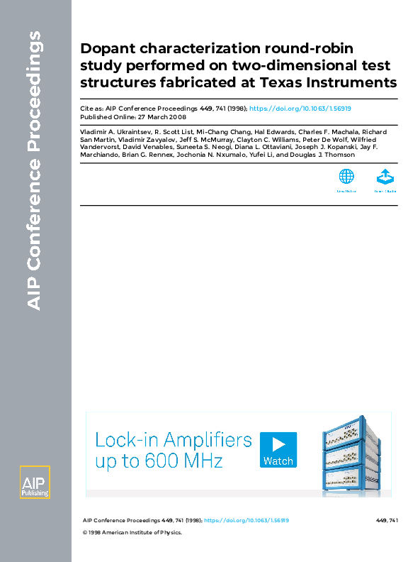 (PDF) Dopant characterization round-robin study performed on two ...
