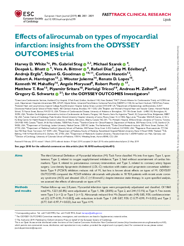 (PDF) Effects of alirocumab on types of myocardial infarction: insights ...