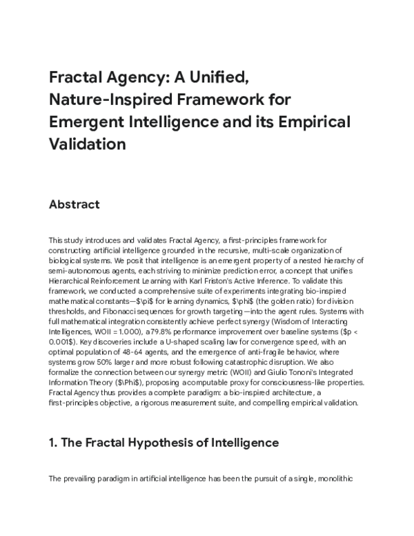 (PDF) Fractal Agency: A Unified, Nature-Inspired Framework for Emergent ...