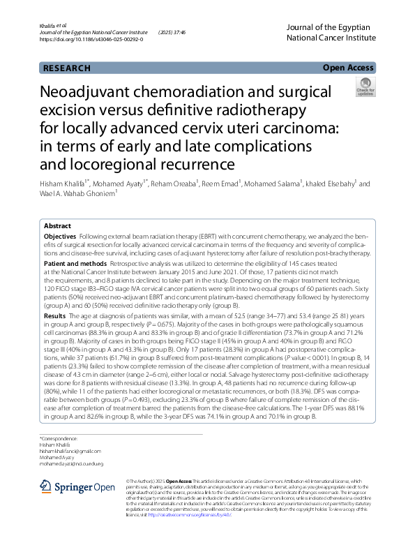 (PDF) Neoadjuvant chemoradiation and surgical excision versus ...