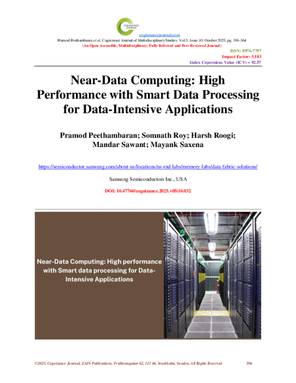 (PDF) Near-Data Computing: High Performance with Smart Data Processing ...