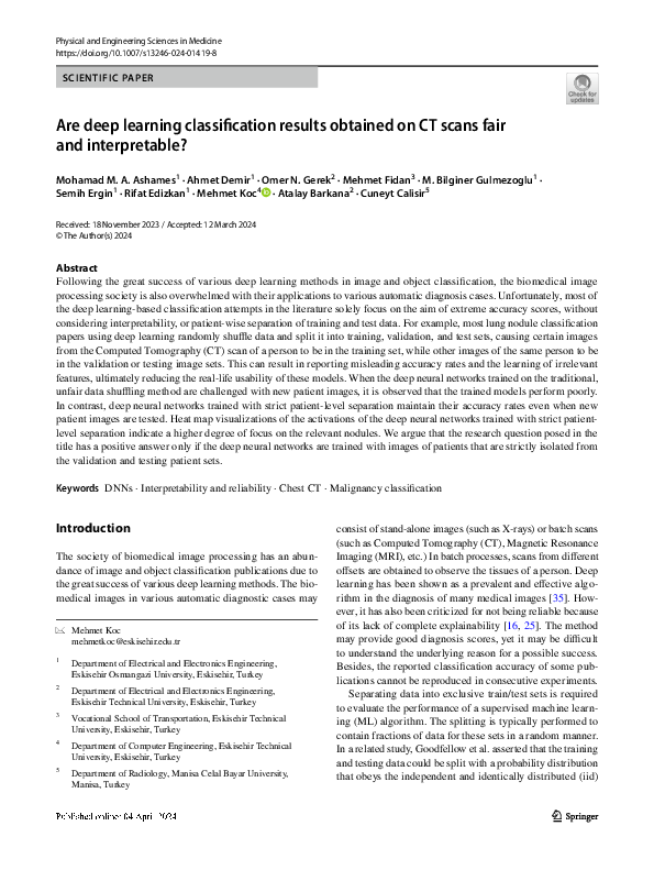 (PDF) Are deep learning classification results obtained on CT scans ...