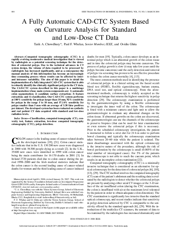 (PDF) A Fully Automatic CAD-CTC System Based on Curvature Analysis for ...