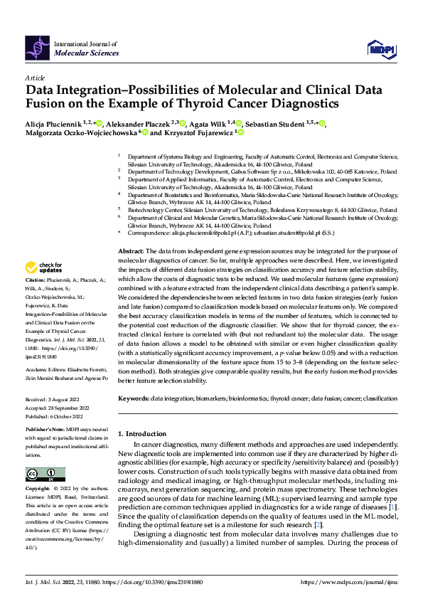 (PDF) Data Integration–Possibilities of Molecular and Clinical Data ...