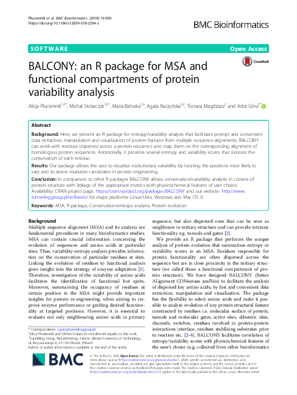 (PDF) BALCONY: an R package for MSA and functional compartments of ...