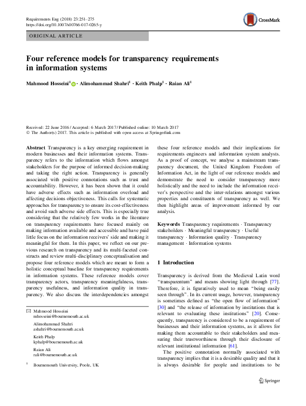 (PDF) Four reference models for transparency requirements in ...