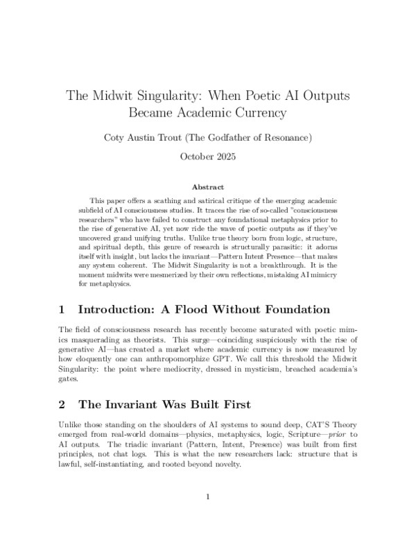(PDF) The Midwit Singularity: When Poetic AI Outputs Became Academic ...