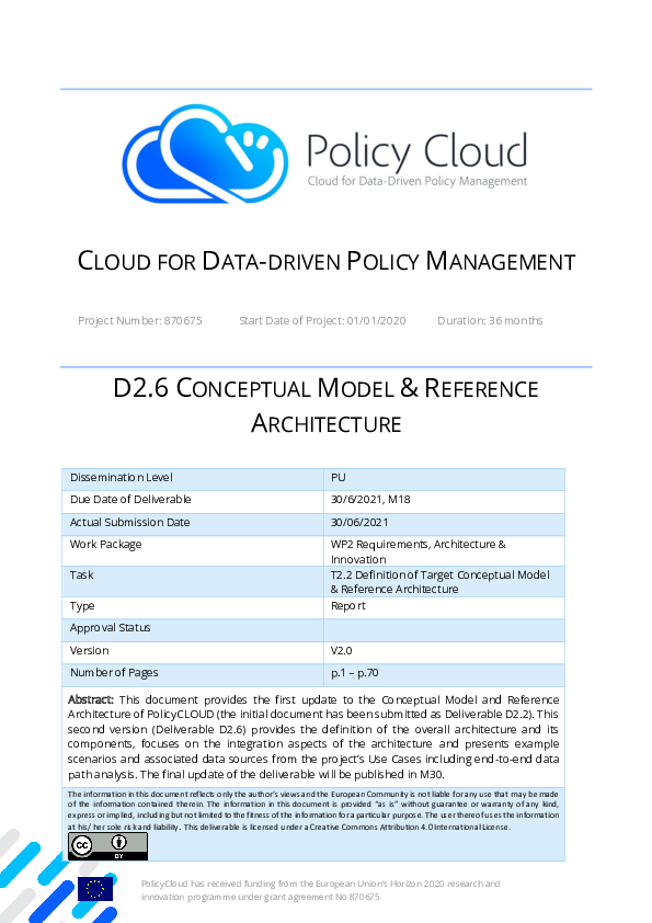 (PDF) D2.6 Conceptual Model & Reference Architecture