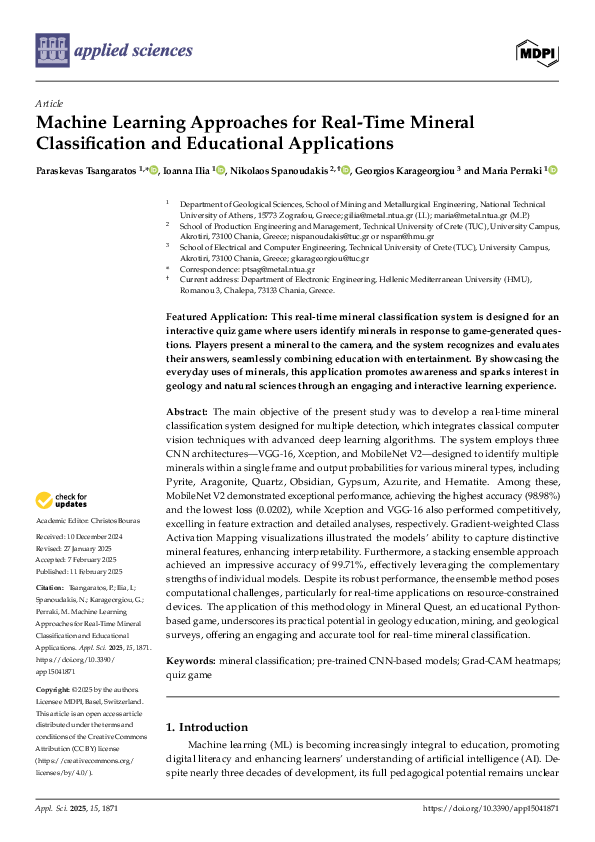 (PDF) Machine Learning Approaches for Real-Time Mineral Classification ...