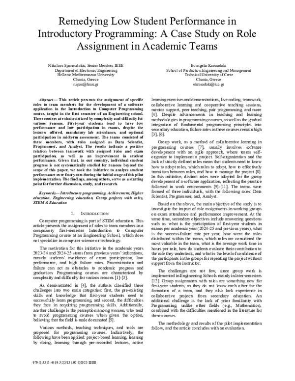 (PDF) Remedying Low Student Performance in Introductory Programming: A ...
