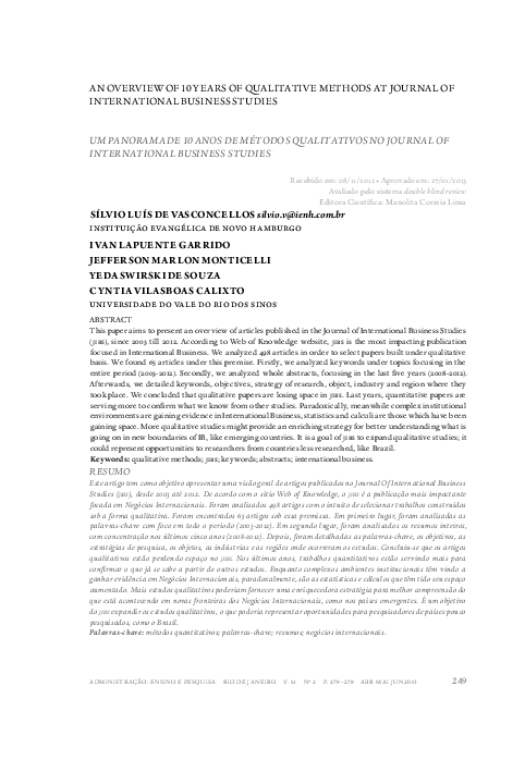 (PDF) An Overview of 10 Years of Qualitative Methods at Jour Nal of ...