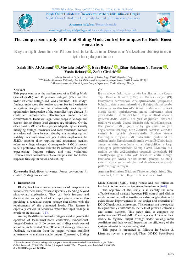 (PDF) The comparison study of PI and Sliding Mode control techniques ...