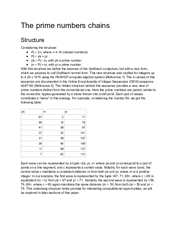 (PDF) The prime numbers chains