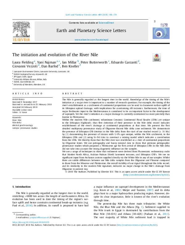 (PDF) The initiation and evolution of the River Nile