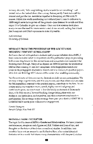 (PDF) Message from the Editor
