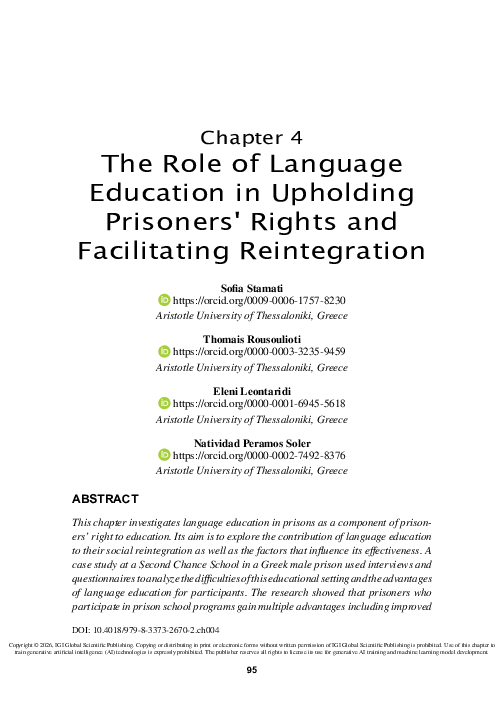 (PDF) The role of language education in upholding prisoners' rights and ...