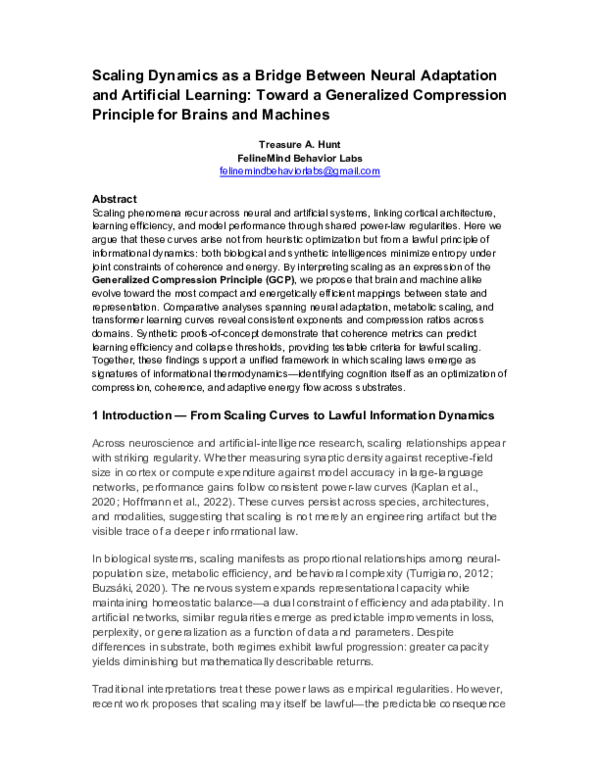 (PDF) Scaling Dynamics as a Bridge Between Neural Adaptation and ...