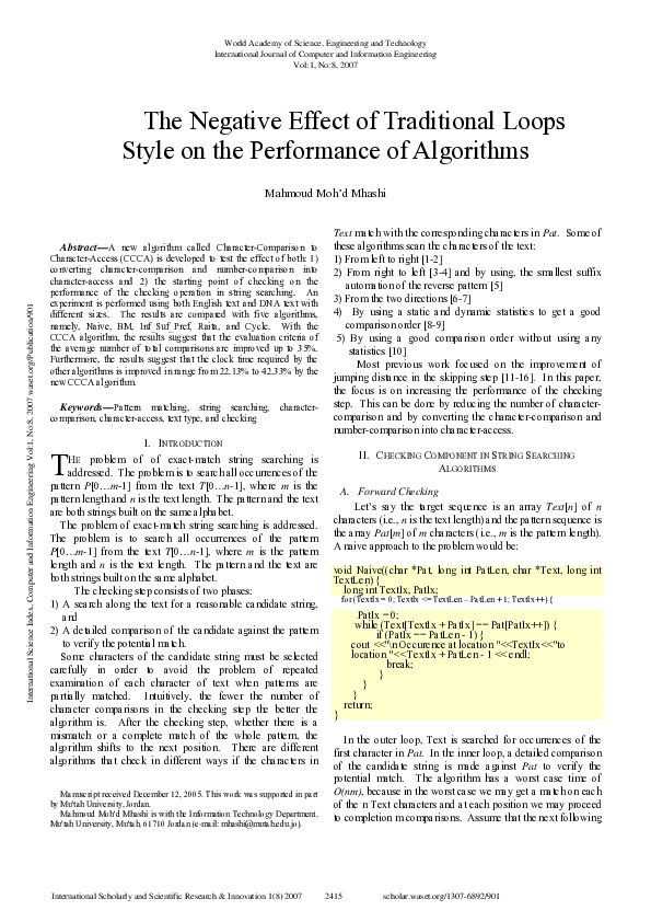 (PDF) The Negative Effect of Traditional Loops Style on the Performance ...
