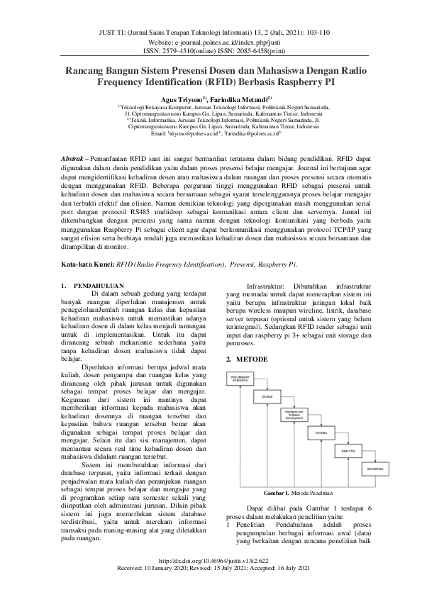 (PDF) Rancang Bangun Sistem Presensi Dosen dan Mahasiswa Dengan Radio ...