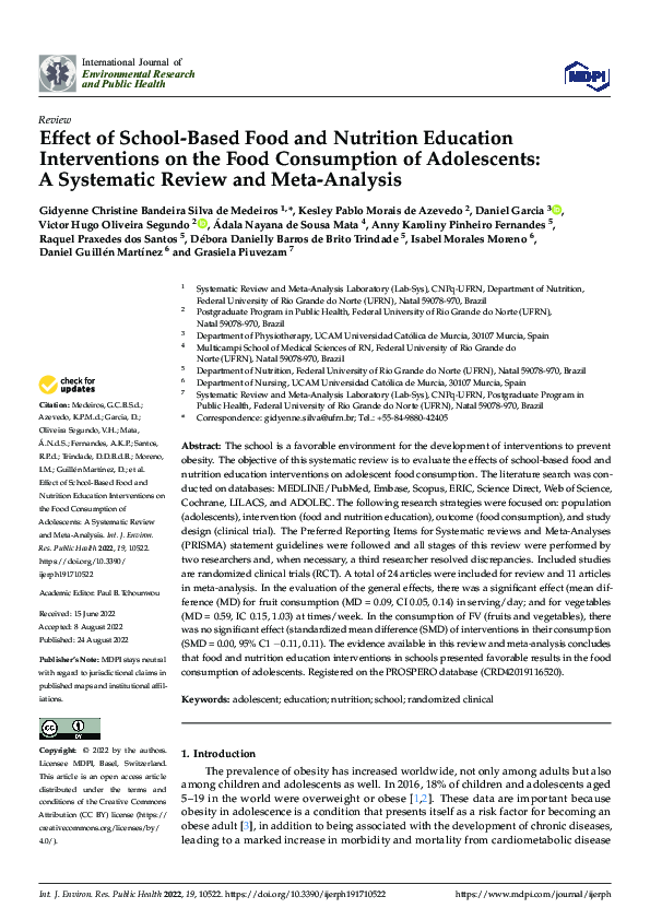 (PDF) Effect of School-Based Food and Nutrition Education Interventions ...