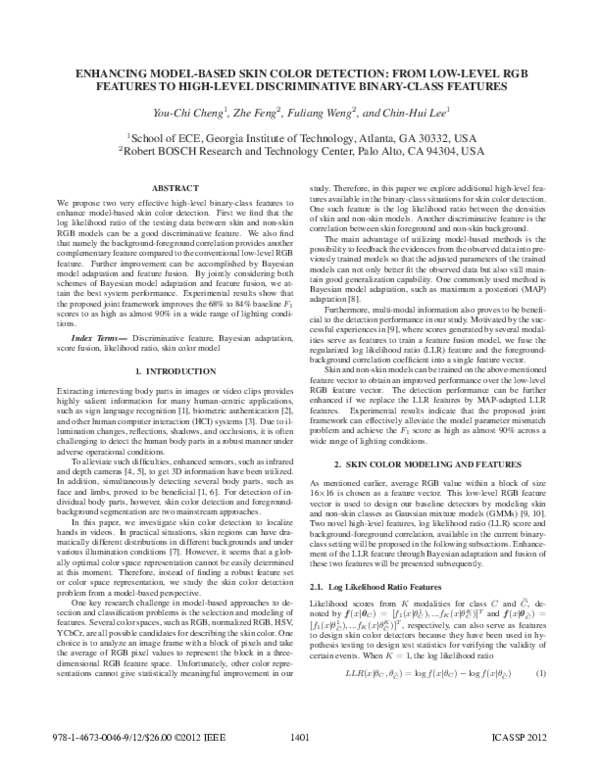 (PDF) Enhancing model-based skin color detection: From low-level RGB ...